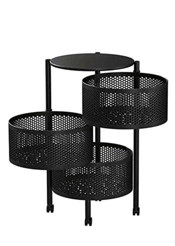 Round Rotating Multi-layer Storage Basket