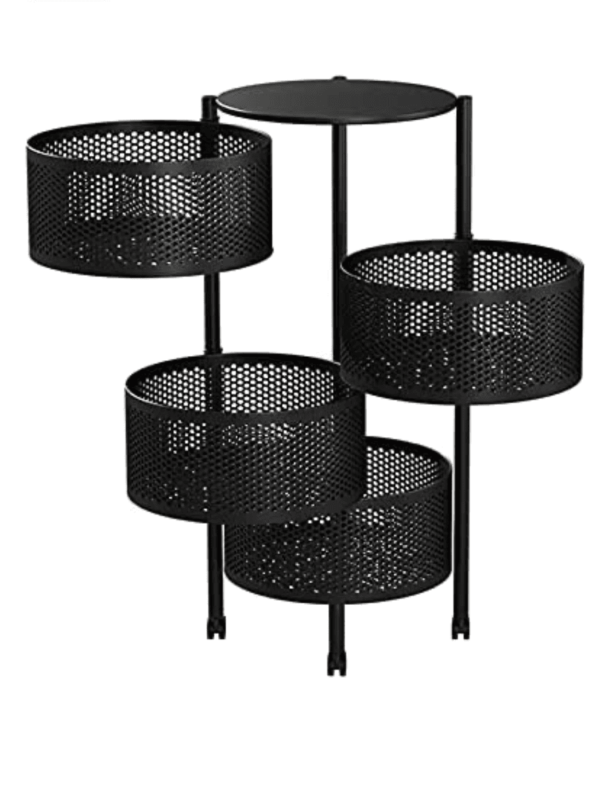 Round Rotating Multi-layer Storage Basket