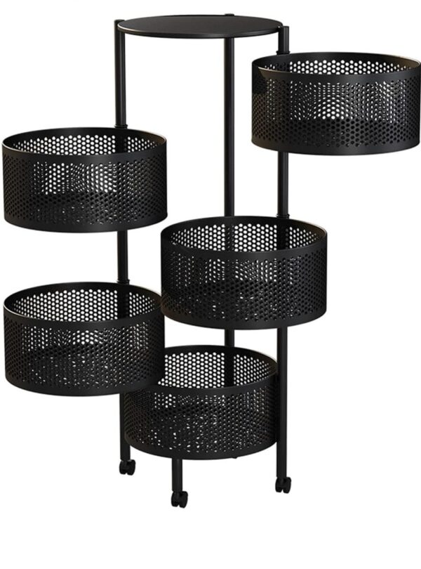 Round Rotating Multi-layer Storage Basket